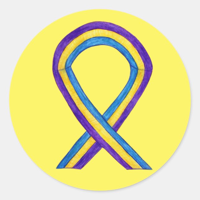 Étiquette à ruban de sensibilisation au cancer de  (Devant)