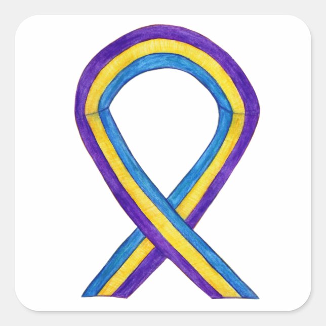 Étiquette à ruban de sensibilisation au cancer de  (Devant)