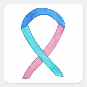 Étiquette à ruban de sensibilisation au cancer thy