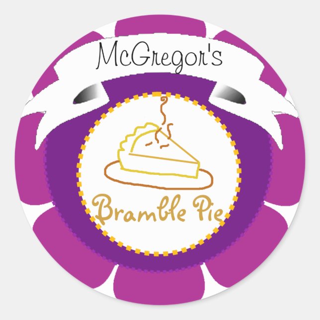 Étiquette à tarte à brique violet (Devant)