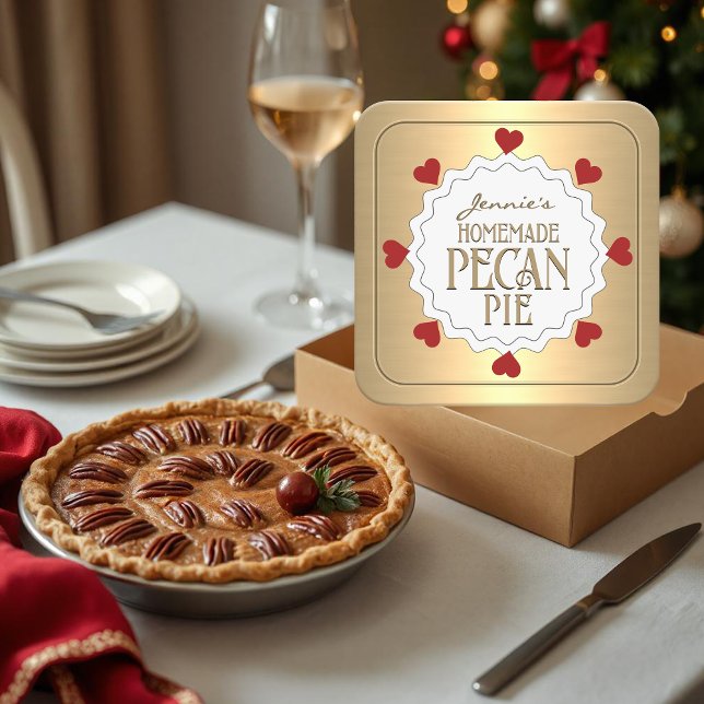 Étiquette à tarte PECAN maison personnalisé avec c (Créateur téléchargé)