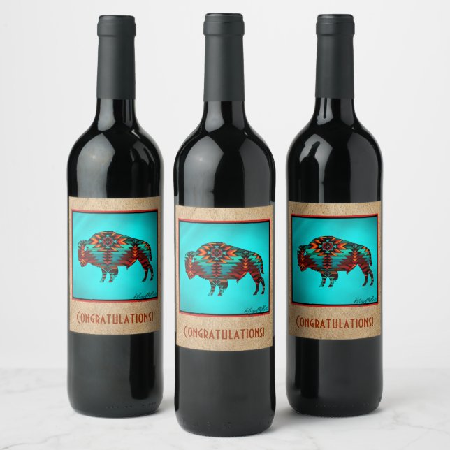 Étiquette à vin de Buffalo Sud-Ouest (Bouteilles)