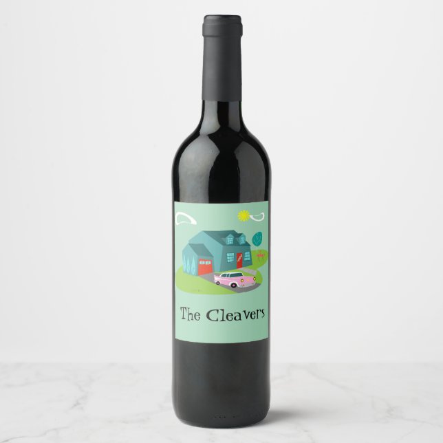 Étiquette à vin de la maison de banban rétro (Devant)