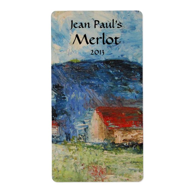 Étiquette à vin de la maison de campagne (Devant)