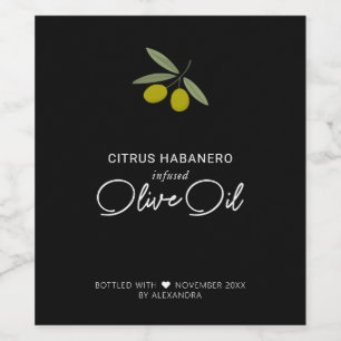 Étiquette à vin d'huile d'olive contaminée maison
