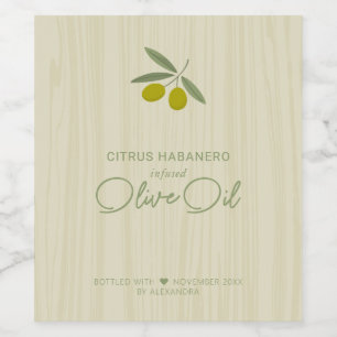 Étiquette à vin d'huile d'olive contaminée maison