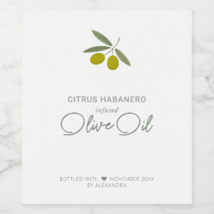 Étiquette à vin d'huile d'olive contaminée maison