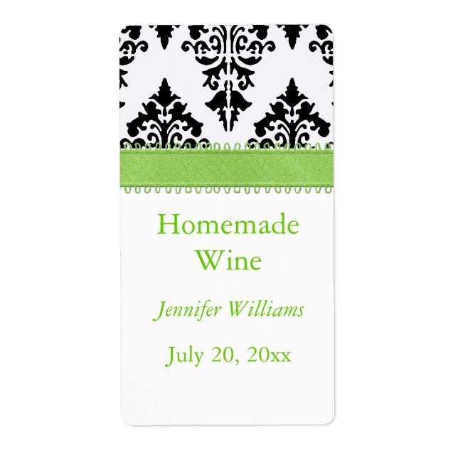 Étiquette à vin fait maison (Devant)