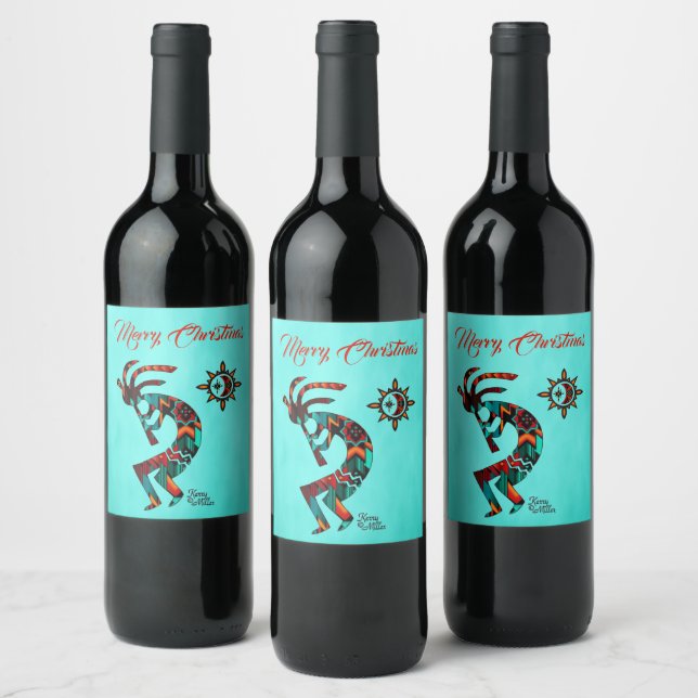 Étiquette à vin Kokopelli Sud-Ouest (Bouteilles)