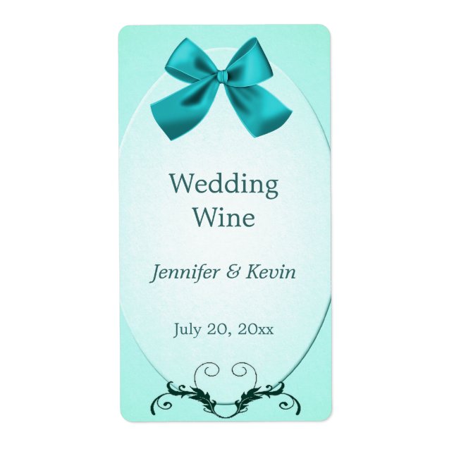 Étiquette à vin Mariage Aquamarine (Devant)