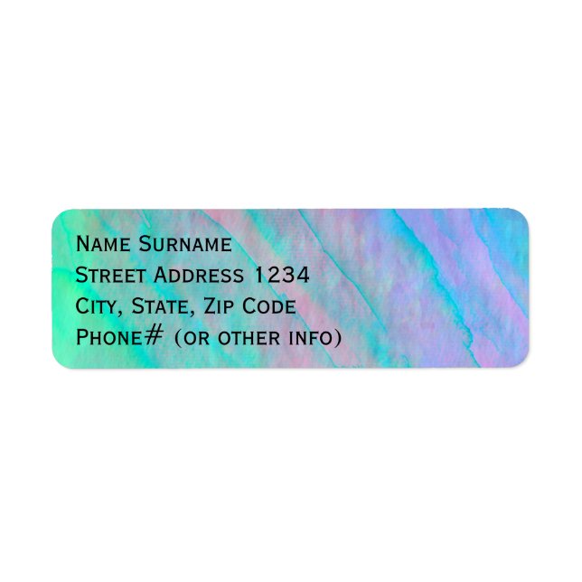 Étiquette Abalone Shell Aquarelle de nacre Coquille (Devant)