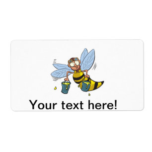 Étiquette Abeille de bande dessinée de miel