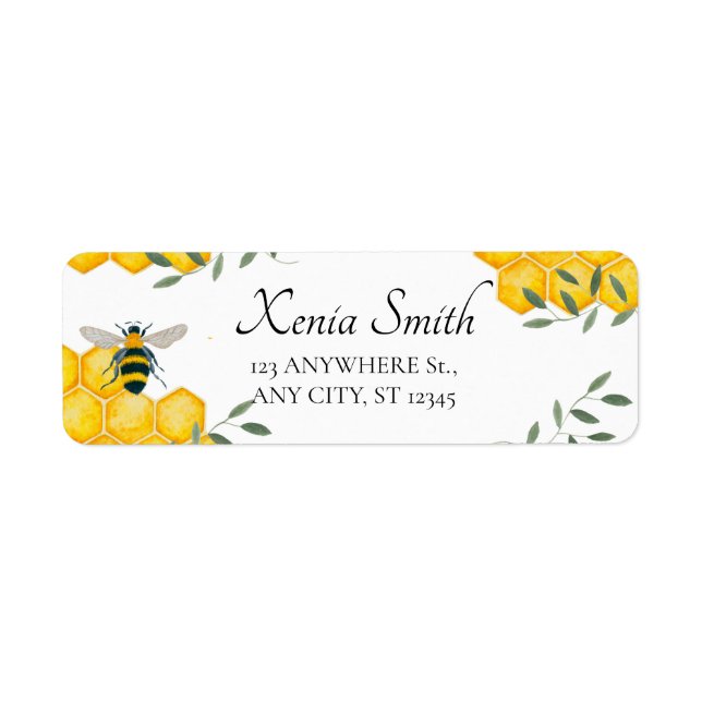 Étiquette Abeille verte Simple esthétique Honeypeb Retour (Devant)