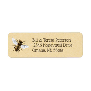 Étiquette Abeille vintage