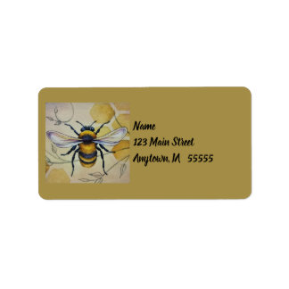 Étiquette Abeille vintage no 1 et Aquarelle Honeycomb