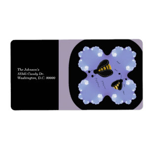 Étiquette Abeilles parmi les fleurs violettes