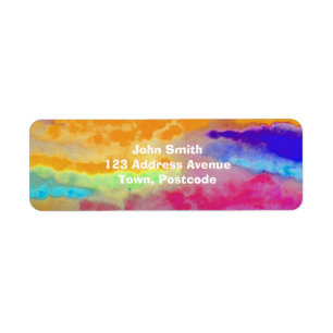 Étiquette Abrégé sur coloré aquarelle