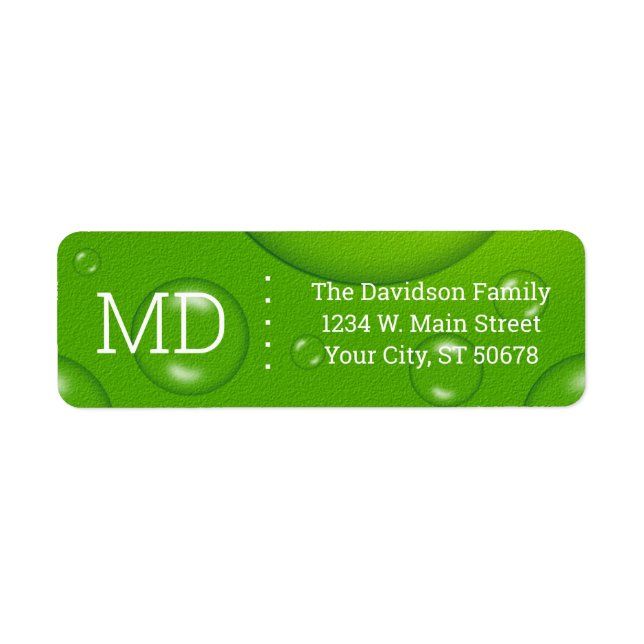 Étiquette Abstraites gouttes de chaux verte (Devant)