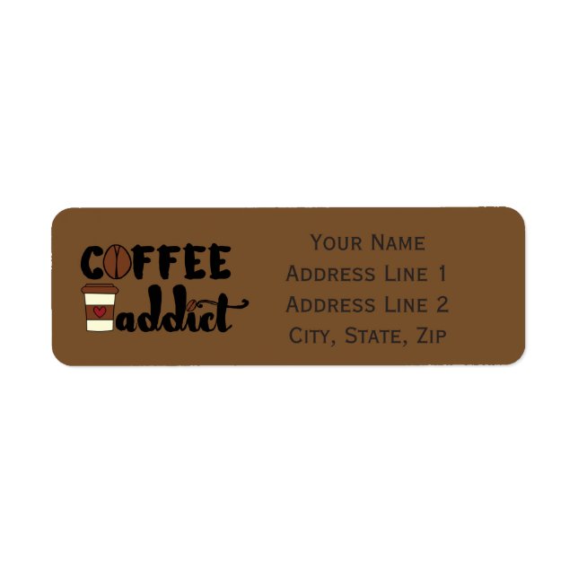 Étiquette Addict au café II - Personnaliser (Devant)