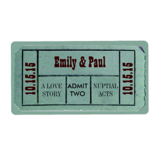 Étiquette Admettre DEUX enregistrer la date TICKET