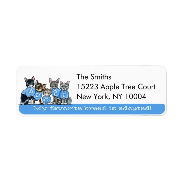 Étiquette Adoptez le garde-robe chats Off-Leash Art™ Blue Ta (Devant)