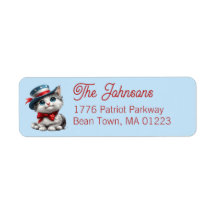 Adorable adresse de retour chaton patriote