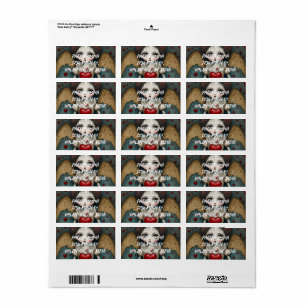 Étiquette Adorable poupée gothique de Saint-Valentin