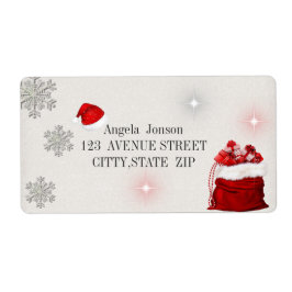 Étiquette Adorable Presenta, Glitterie, Chapeau de Père Noël
