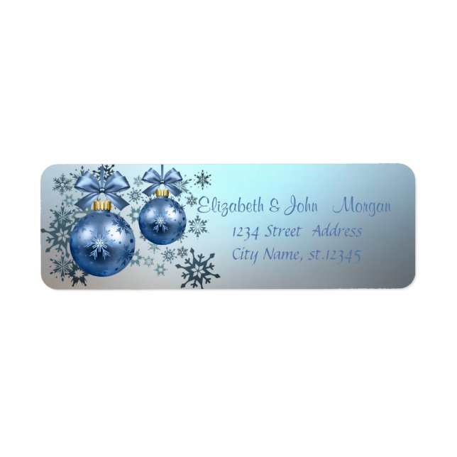 Étiquette Adorable stylish, Boules de Noël, Snowflakes (Devant)