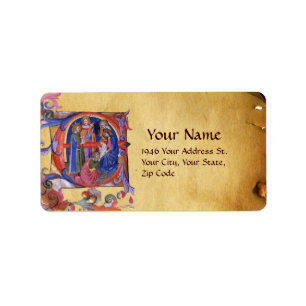 ÉTIQUETTE ADORATION DU PARCHEMENT MAGI NATIVITÉ NOËL