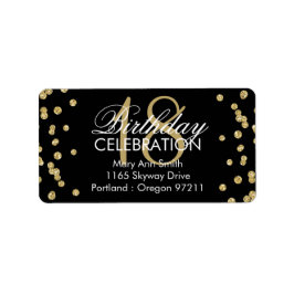 Étiquette Adresse 18e anniversaire Gold Parties scintillant 