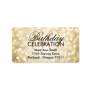 Étiquette Adresse 80th Birthday Party Gold Parties scintilla