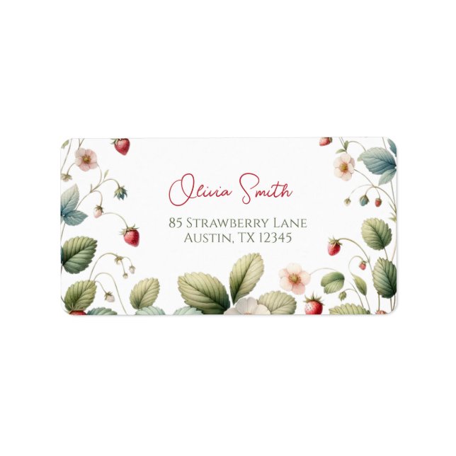 Étiquette Adresse Berry Sweet Strawberries (Devant)