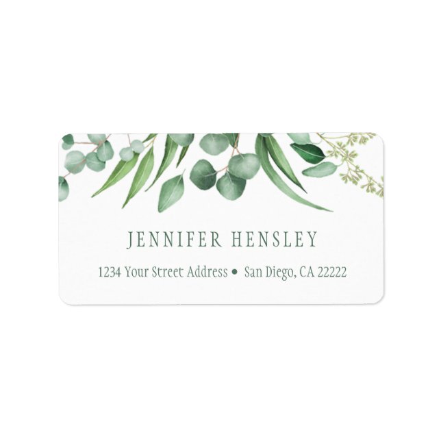 Étiquette Adresse botanique Eucalyptus Envy | (Devant)