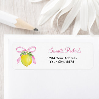 Étiquette Adresse Coquette Citron Rose