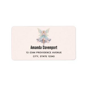 Étiquette Adresse Couleurs Pastel de Fée Ange Magique