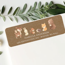 Étiquette Adresse de Baby shower de forêt enchantée