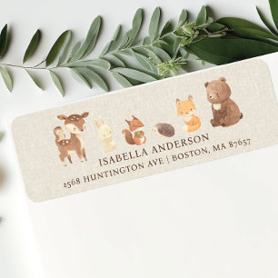 Étiquette Adresse de Baby shower de forêt enchantée