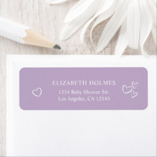 Étiquette Adresse de Baby shower de la lavande de coeur dess