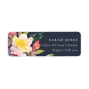 ÉTIQUETTE ADRESSE DE BUNCH FLORAL BURGUNDY JAUNE DE LA MARIN