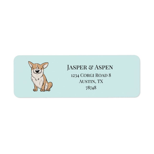 Étiquette Adresse de Corgi (Devant)