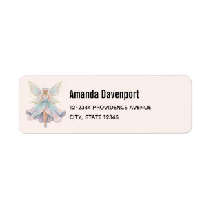 Étiquette Adresse de couleurs pastel de fée d'ange magique