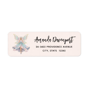 Étiquette Adresse de couleurs pastel de fée d'ange magique