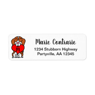 Étiquette Adresse de dessin du Beagle Monogramme