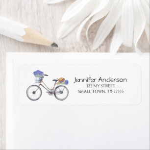Étiquette Adresse de Ferme Florale Lavande Vintage Bicyclett