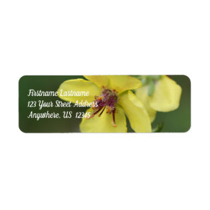 Étiquette Adresse de fermeture de la fleur jaune délicate