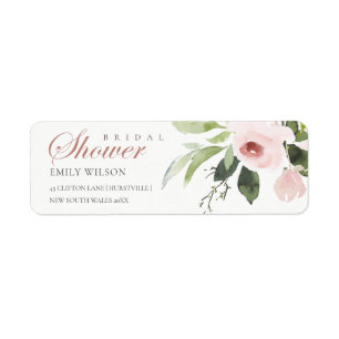 ÉTIQUETTE ADRESSE DE FÊTE DES MARIÉES ROSE ROSE ROSE DOUCE S