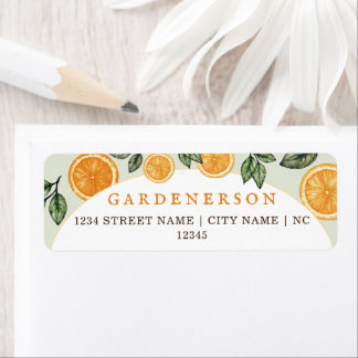 Étiquette Adresse de fruit d'agrumes orange
