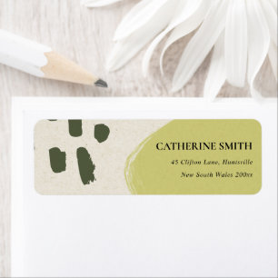 ÉTIQUETTE ADRESSE DE KRAFT VERT EN LIME ABSTRAIT MODERNE