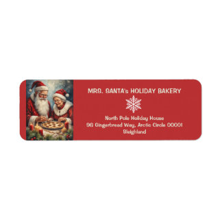 Étiquette Adresse de la boulangerie de pain d'épice de Noël